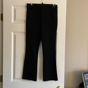 Anthropologie Black Stretch Crop pant with bottom slit on back cuffs -Size 6